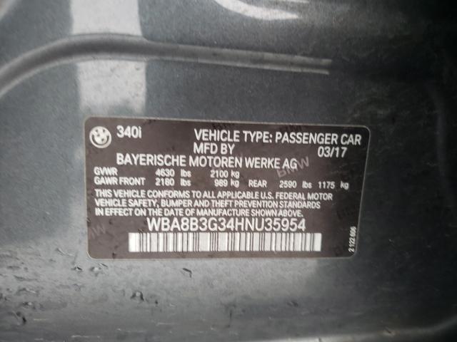 2017 BMW 340I WBA8B3G34HNU35954