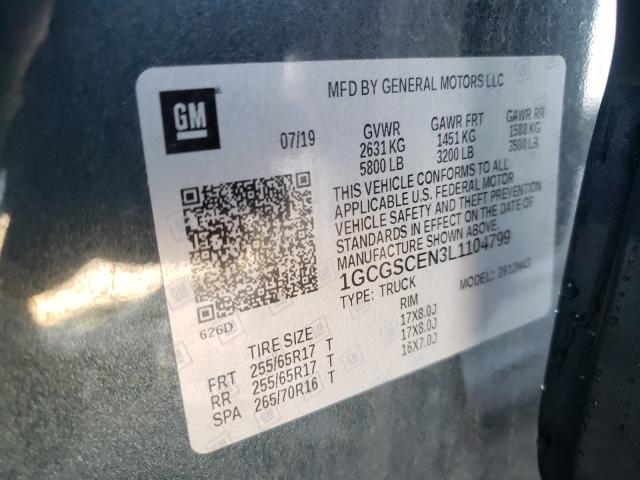 2020 CHEVROLET COLORADO L - 1GCGSCEN3L1104799
