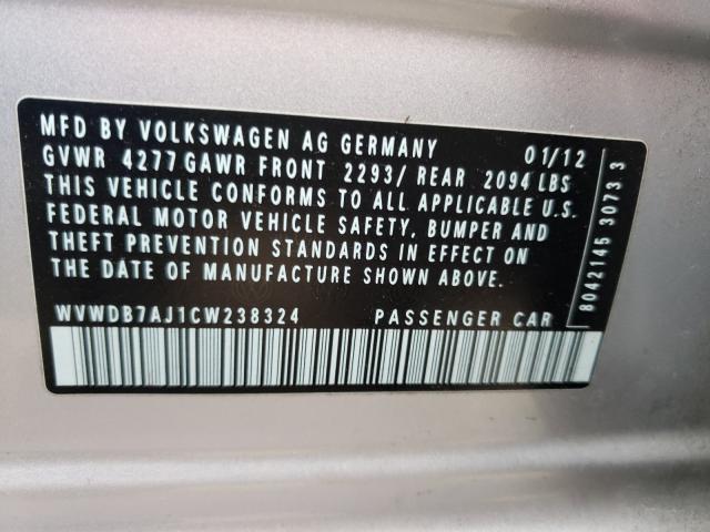 2012 VOLKSWAGEN GOLF - WVWDB7AJ1CW238324