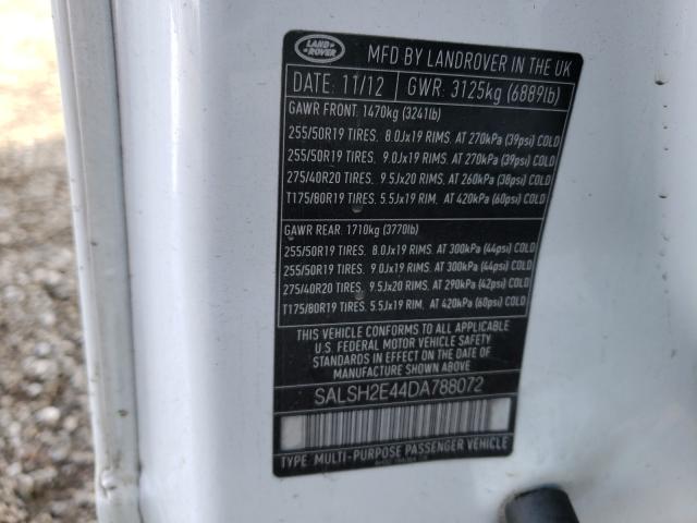 2013 LAND ROVER RANGE ROVE - SALSH2E44DA788072