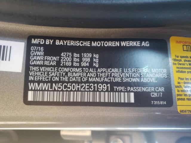 2017 MINI COOPER CLU WMWLN5C50H2E31991