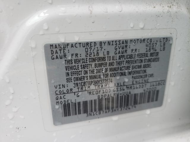 2017 NISSAN SENTRA SR 3N1CB7AP3HY372674