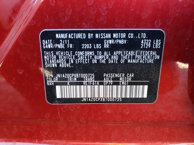 2011 NISSAN LEAF SV JN1AZ0CPXBT000725