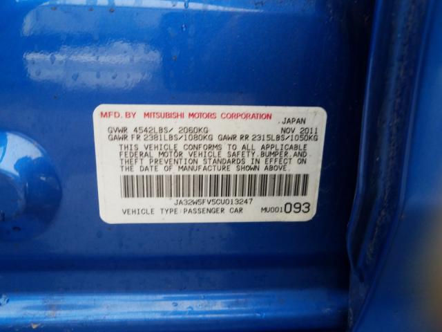 2012 MITSUBISHI LANCER EVO JA32W5FV5CU013247