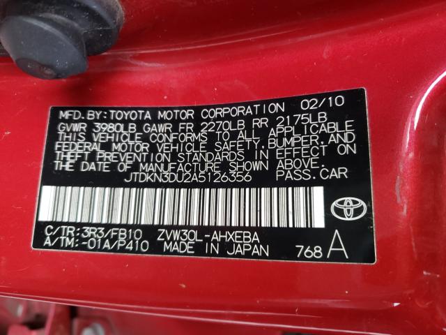 2010 TOYOTA PRIUS - JTDKN3DU2A5126356