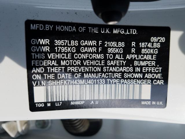2021 HONDA CIVIC SPOR - SHHFK7H43MU401133