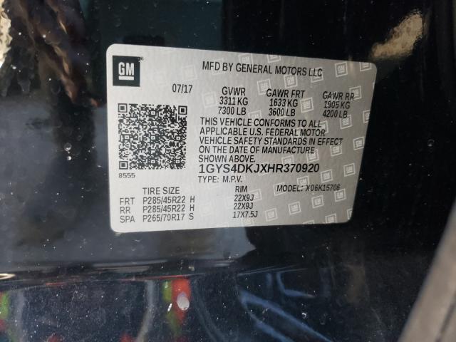 2017 CADILLAC ESCALADE P 1GYS4DKJXHR370920