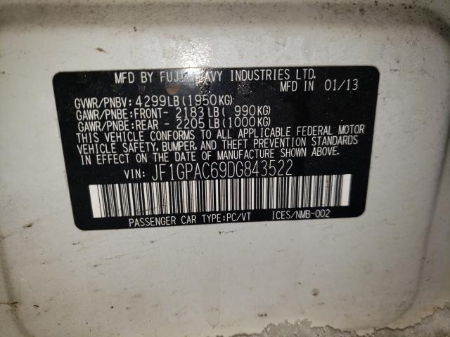 2013 SUBARU IMPREZA PR JF1GPAC69DG843522