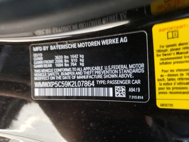 2019 MINI COOPER WMWXP5C59K2L07864