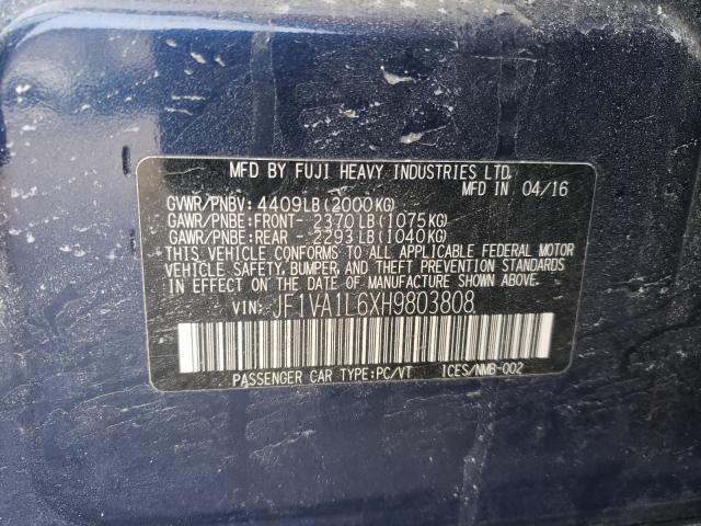 2017 SUBARU WRX LIMITE JF1VA1L6XH9803808