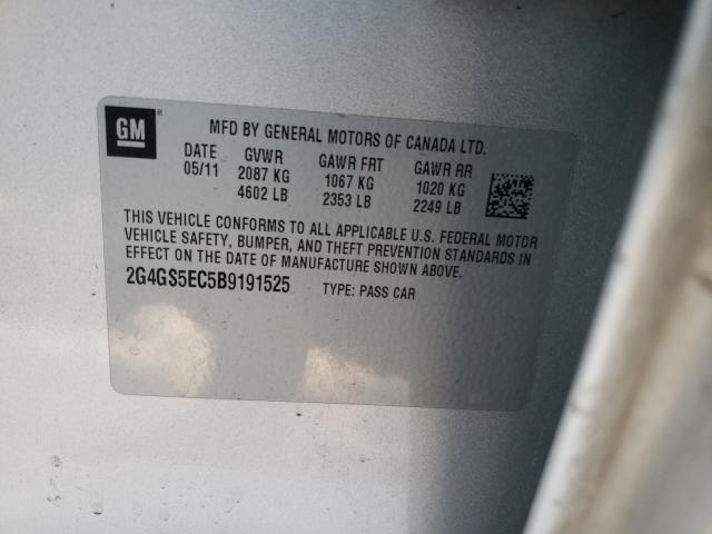 2011 BUICK REGAL CXL 2G4GS5EC5B9191525