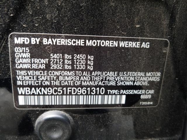 2015 BMW 550 I WBAKN9C51FD961310