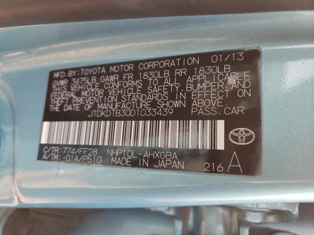 2013 TOYOTA PRIUS C JTDKDTB30D1033439