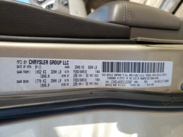 2012 DODGE DURANGO SX 1C4RDJAG9CC122307