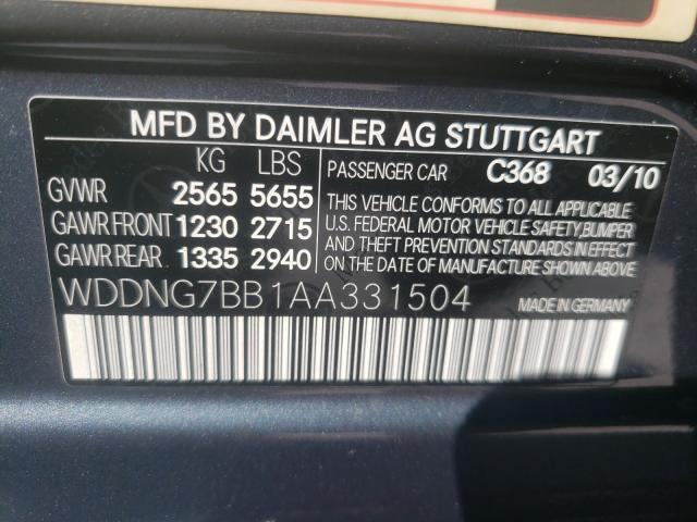 2010 MERCEDES-BENZ S 550 WDDNG7BB1AA331504