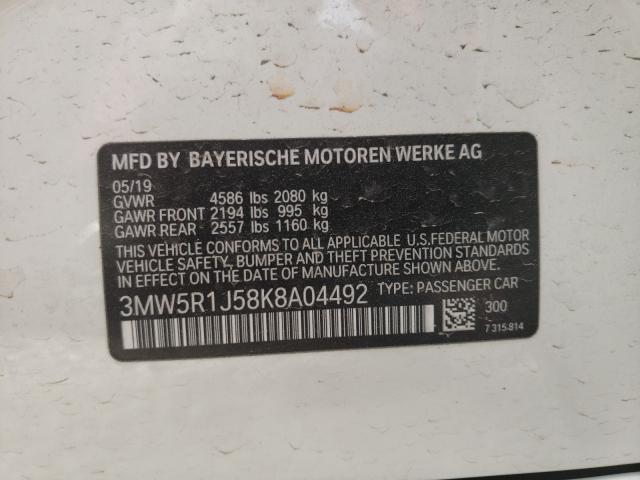 2019 BMW 330I 3MW5R1J58K8A04492