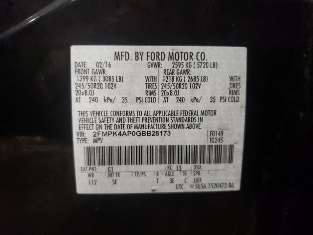 2016 FORD EDGE SPORT 2FMPK4AP0GBB28173