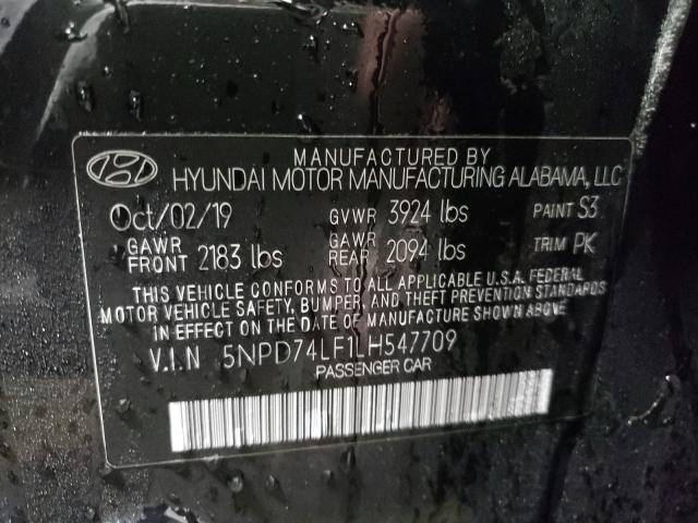 2020 HYUNDAI ELANTRA SE 5NPD74LF1LH547709