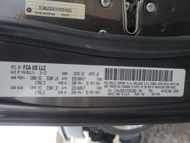 2015 JEEP COMPASS LA 1C4NJDEB1FD291503