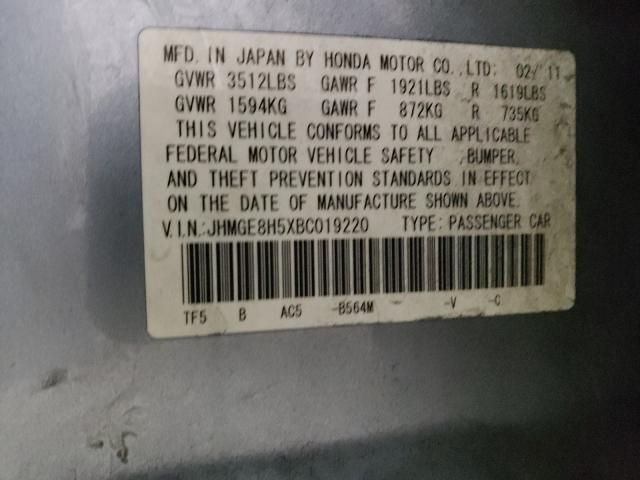 2011 HONDA FIT SPORT JHMGE8H5XBC019220