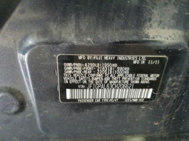 2012 SUBARU IMPREZA SP JF1GPAL63CH206621