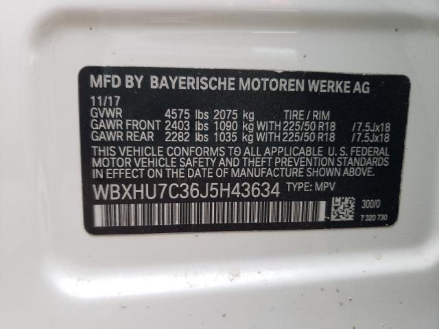 2018 BMW X1 SDRIVE2 WBXHU7C36J5H43634