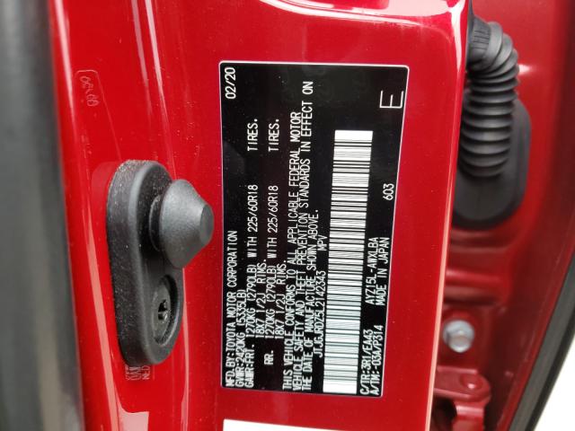 2020 LEXUS NX 300H JTJGJRDZ5L2142343