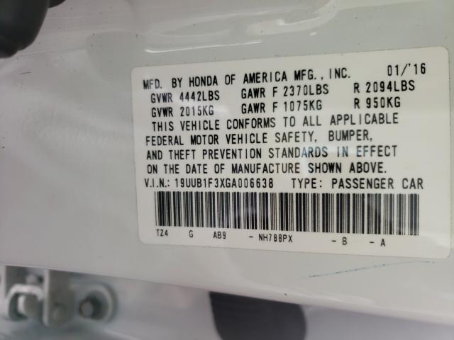 2016 ACURA TLX 19UUB1F3XGA006638