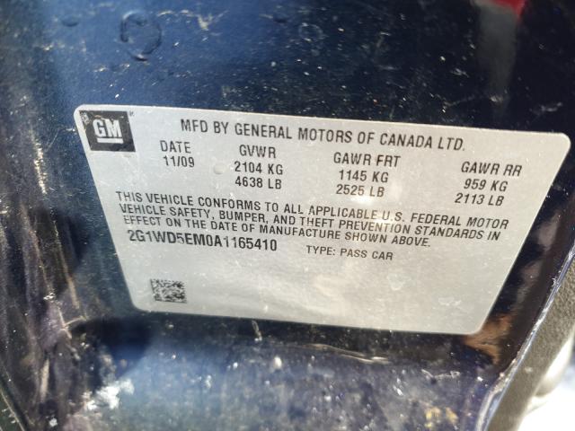 2010 CHEVROLET IMPALA POL 2G1WD5EM0A1165410