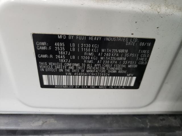 2017 SUBARU OUTBACK TO 4S4BSATC9H3228924