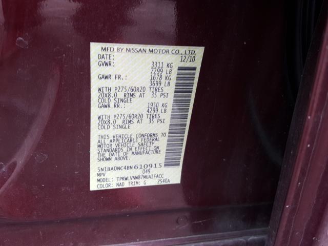 2011 NISSAN ARMADA SV 5N1BA0NC4BN610915