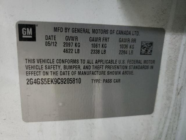 2012 BUICK REGAL PREM 2G4GS5EK9C9205810