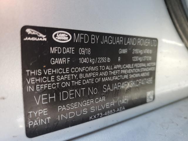 2019 JAGUAR XE SAJAR4FX3KCP47486