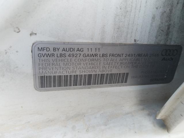2012 AUDI A4 PRESTIG WAUKFAFL2CN014694