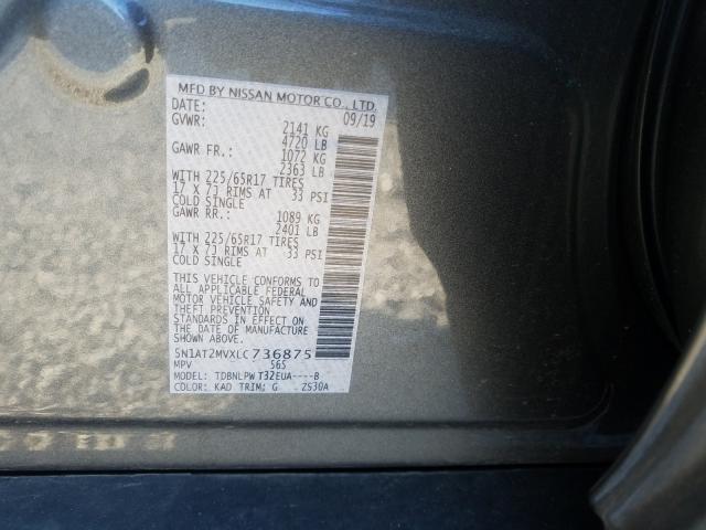 2020 NISSAN ROGUE S 5N1AT2MVXLC736875