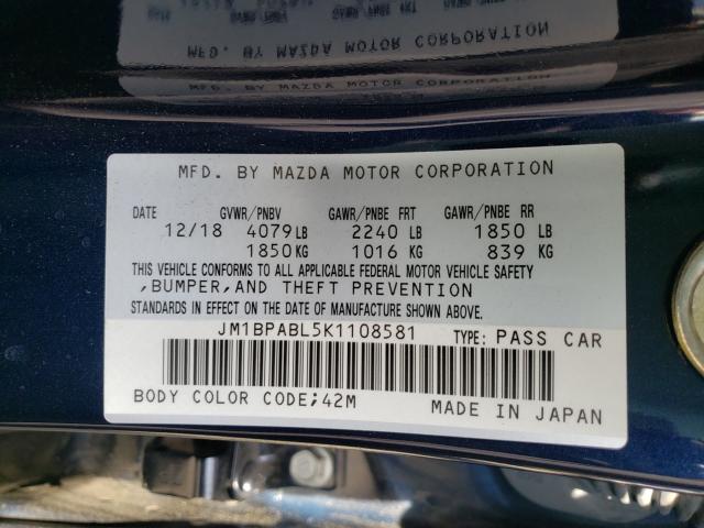 2019 MAZDA 3 JM1BPABL5K1108581