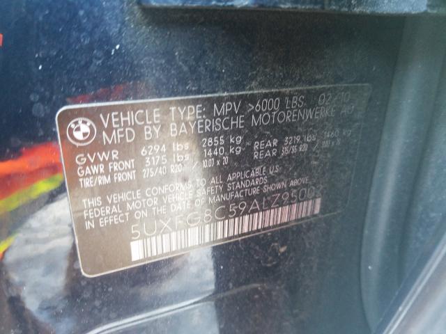 2010 BMW X6 XDRIVE5 5UXFG8C59ALZ95002