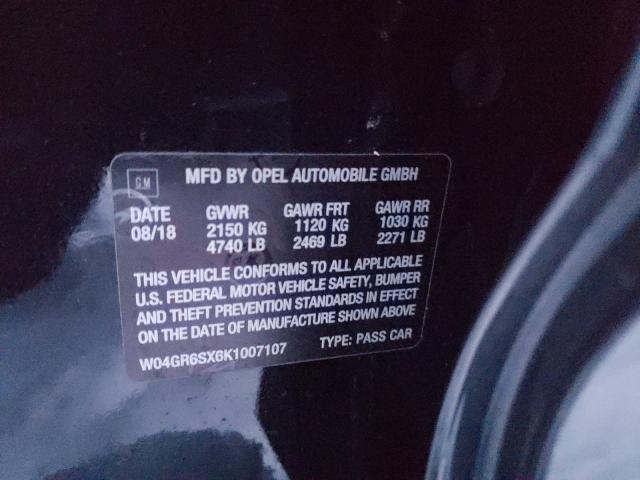 2019 BUICK REGAL ESSE W04GR6SX6K1007107