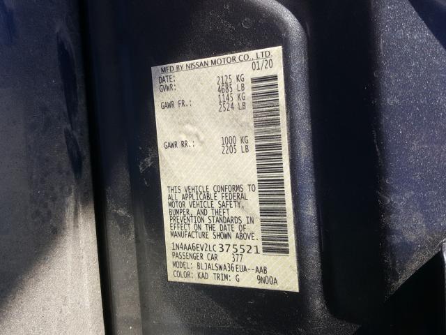 2020 NISSAN MAXIMA SR 1N4AA6EV2LC375521