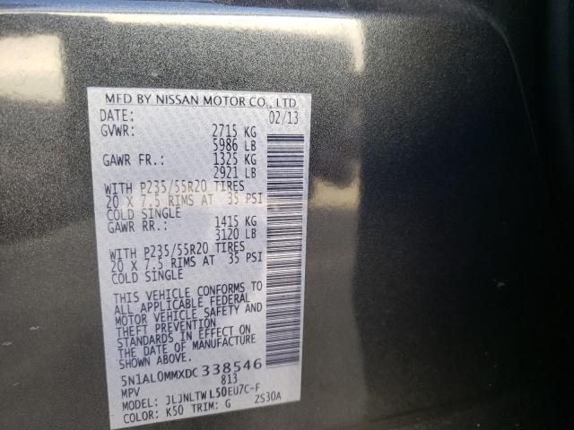 2013 INFINITI JX35 5N1AL0MMXDC338546