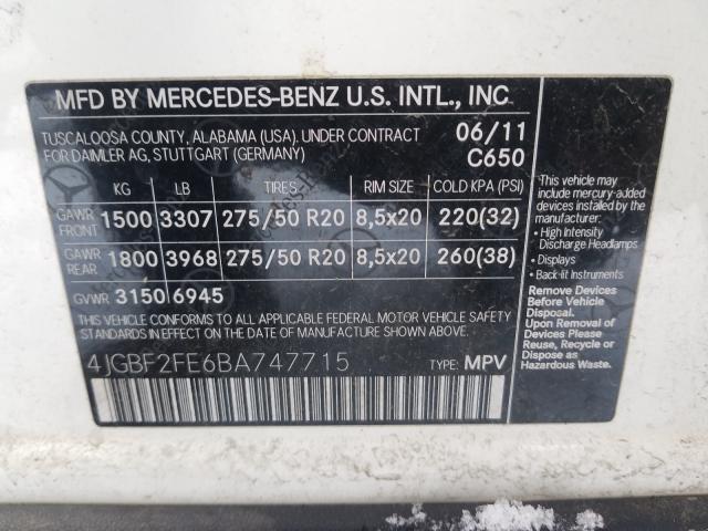 2011 MERCEDES-BENZ GL 350 BLU 4JGBF2FE6BA747715