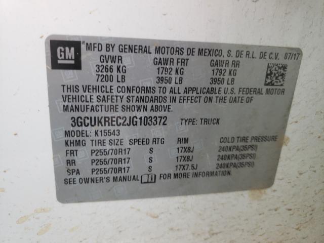 2018 CHEVROLET SILVERADO - 3GCUKREC2JG103372