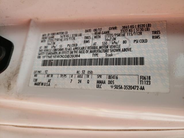 2012 FORD ECONOLINE 1FTNE1EW3CDB39384