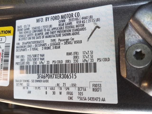2014 FORD FUSION SE - 3FA6P0H7XER306515