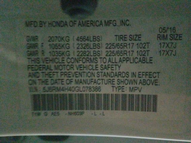 2016 HONDA CR-V SE 5J6RM4H40GL078386