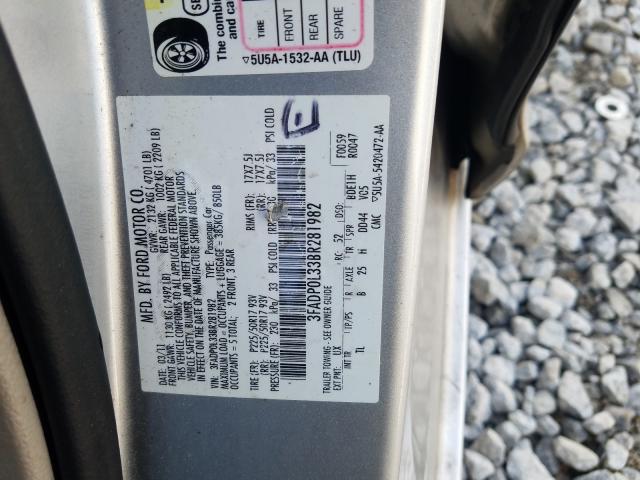 2011 FORD FUSION HYB 3FADP0L33BR281982
