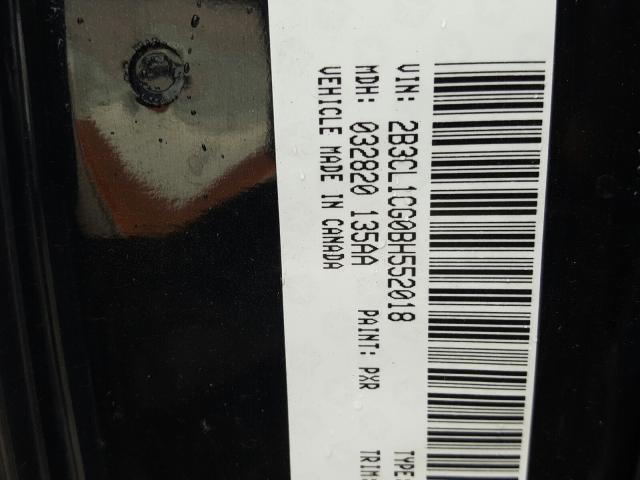 2011 DODGE CHARGER PO 2B3CL1CG0BH552018