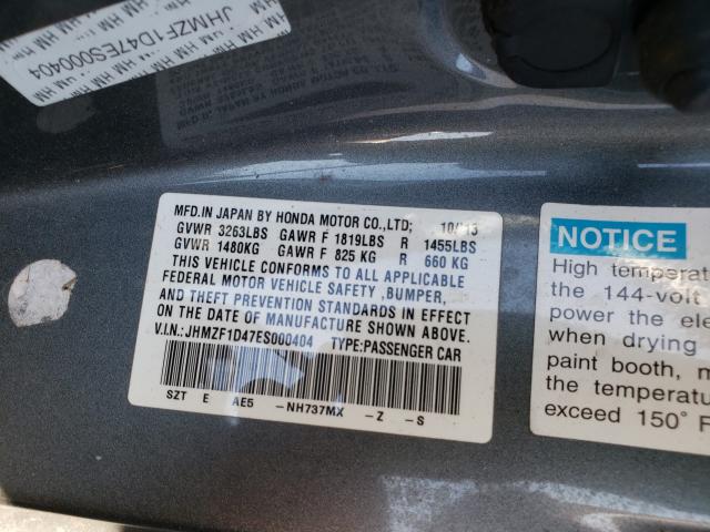 2014 HONDA CR-Z JHMZF1D47ES000404