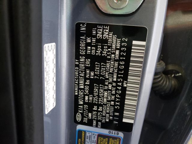 2020 KIA SORENTO S 5XYPG4A51LG612332