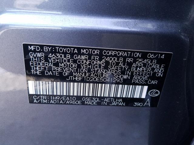 2014 LEXUS IS 250 JTHBF1D20E5041293